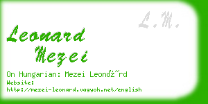 leonard mezei business card